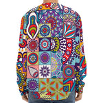 Mandala Tile Bohemian Pattern Print Long Sleeve Baseball Jersey