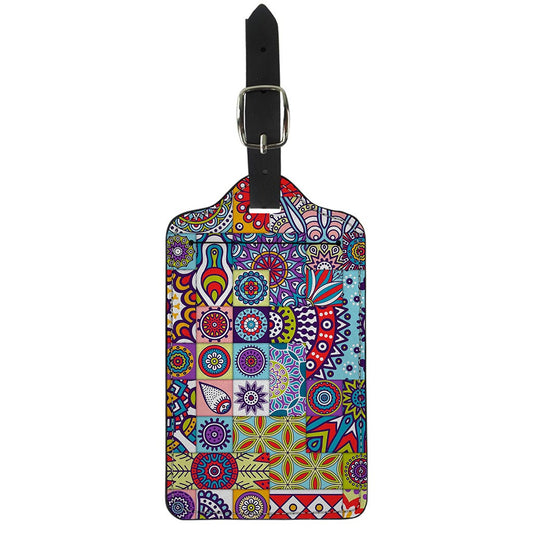 Mandala Tile Bohemian Pattern Print Luggage Tag
