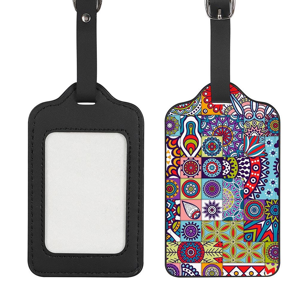 Mandala Tile Bohemian Pattern Print Luggage Tag