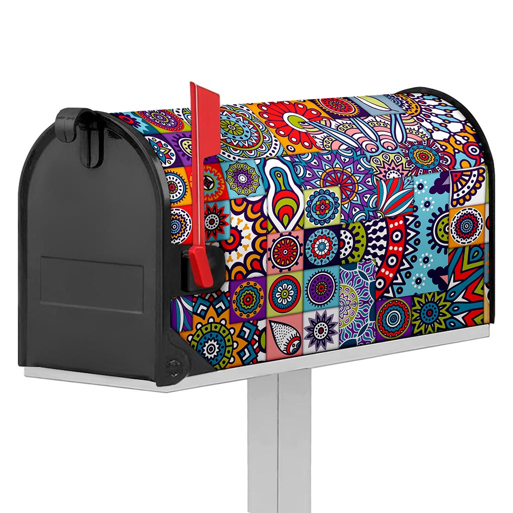 Mandala Tile Bohemian Pattern Print Mailbox Cover