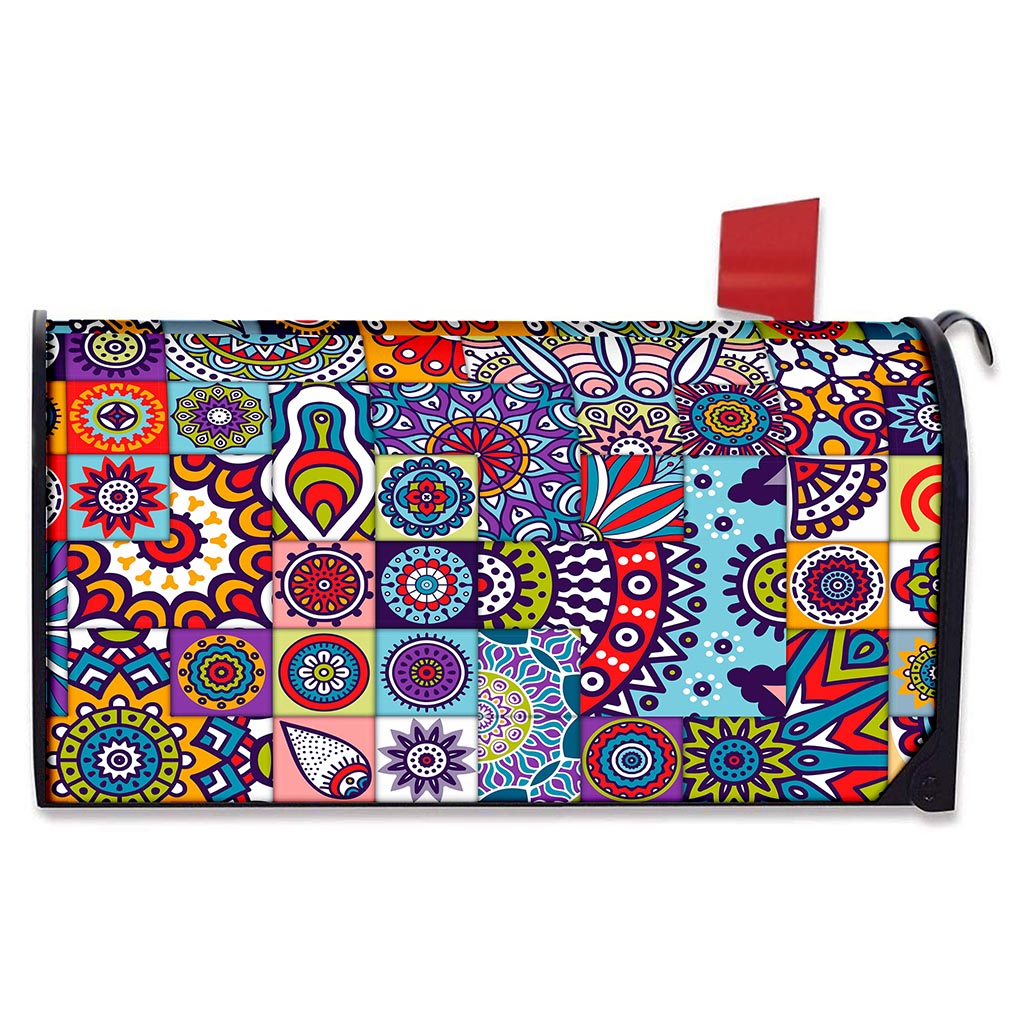 Mandala Tile Bohemian Pattern Print Mailbox Cover