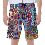 Mandala Tile Bohemian Pattern Print Men's Beach Shorts