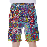 Mandala Tile Bohemian Pattern Print Men's Beach Shorts
