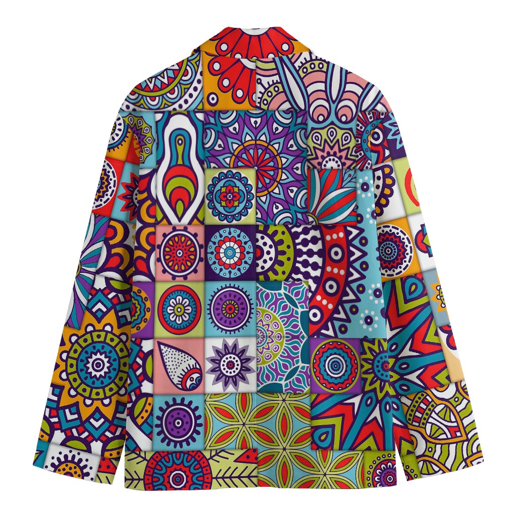 Mandala Tile Bohemian Pattern Print Men's Blazer