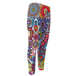 Mandala Tile Bohemian Pattern Print Men's Compression Pants
