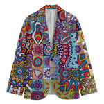 Mandala Tile Bohemian Pattern Print Men's Cotton Blazer