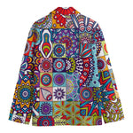 Mandala Tile Bohemian Pattern Print Men's Cotton Blazer