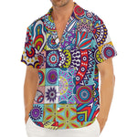 Mandala Tile Bohemian Pattern Print Men's Deep V-Neck Shirt
