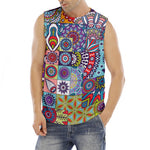 Mandala Tile Bohemian Pattern Print Men's Fitness Tank Top
