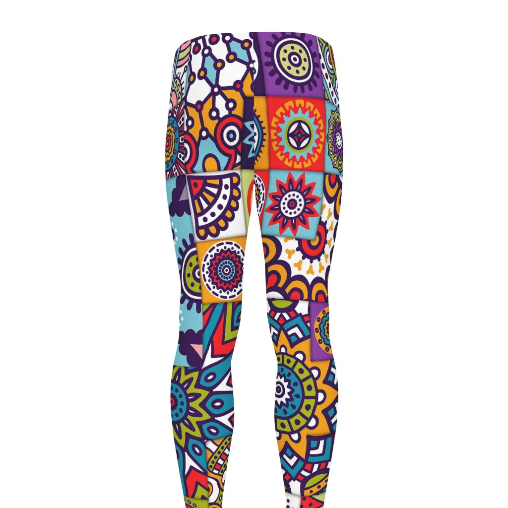 Mandala Tile Bohemian Pattern Print Men's leggings