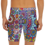 Mandala Tile Bohemian Pattern Print Men's Long Boxer Briefs