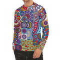 Mandala Tile Bohemian Pattern Print Men's Long Sleeve Rash Guard