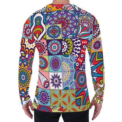 Mandala Tile Bohemian Pattern Print Men's Long Sleeve T-Shirt