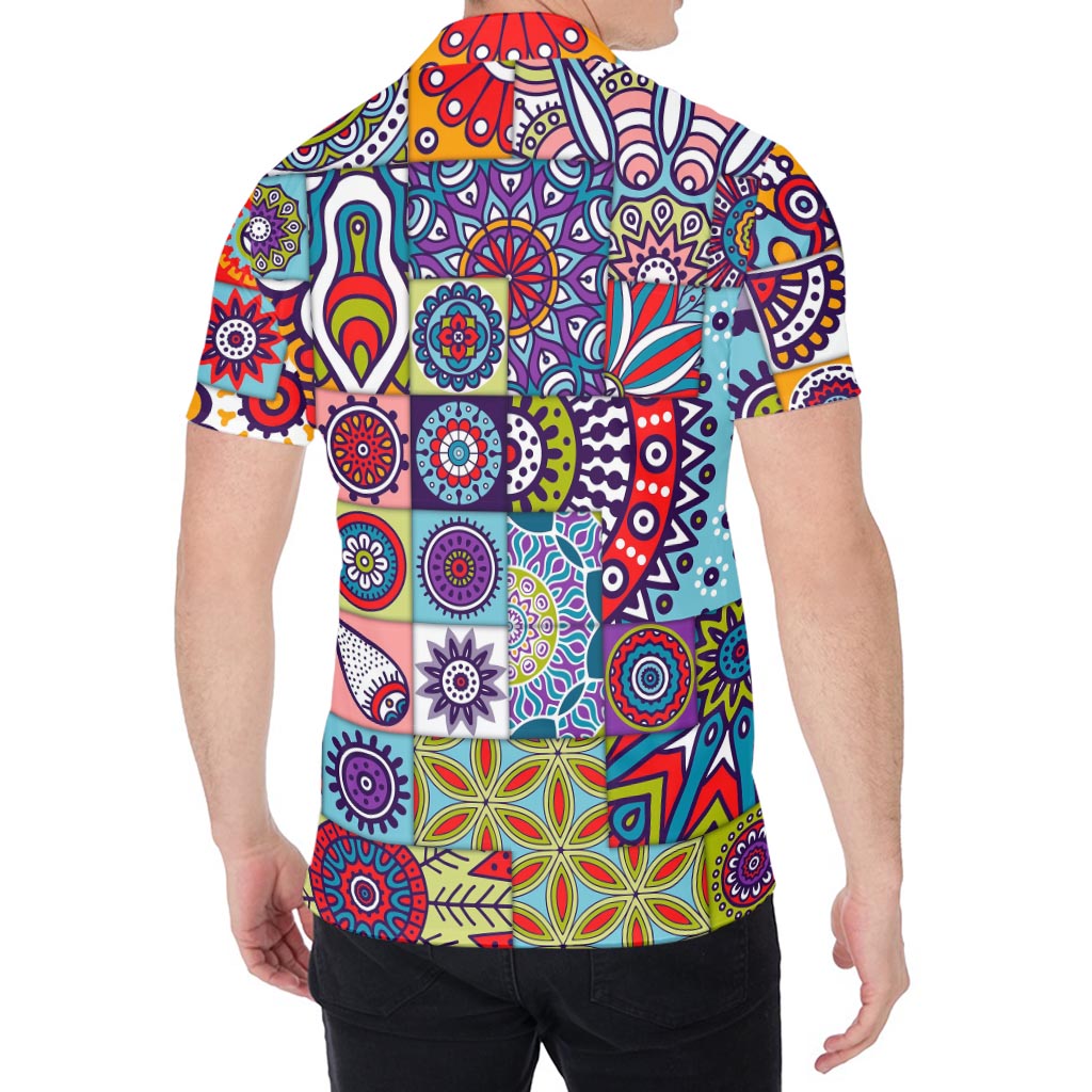 Mandala Tile Bohemian Pattern Print Men's Shirt