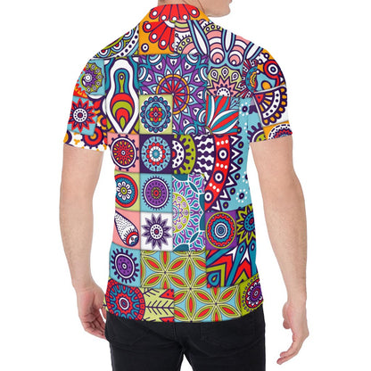 Mandala Tile Bohemian Pattern Print Men's Shirt