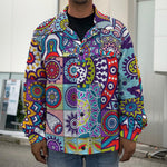 Mandala Tile Bohemian Pattern Print Men's Shirt Jacket