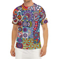 Mandala Tile Bohemian Pattern Print Men's Short Sleeve Rash Guard