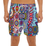 Mandala Tile Bohemian Pattern Print Men's Split Running Shorts