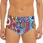 Mandala Tile Bohemian Pattern Print Men's Triangle Swim Briefs