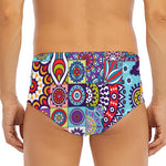 Mandala Tile Bohemian Pattern Print Men's Triangle Swim Briefs