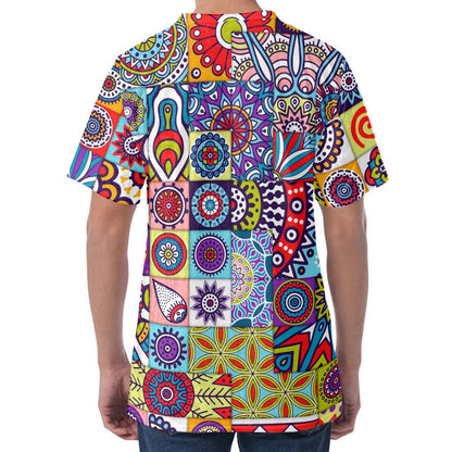 Mandala Tile Bohemian Pattern Print Men's Velvet T-Shirt