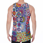 Mandala Tile Bohemian Pattern Print Men's Velvet Tank Top