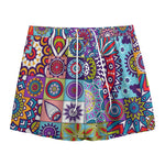 Mandala Tile Bohemian Pattern Print Mesh Shorts