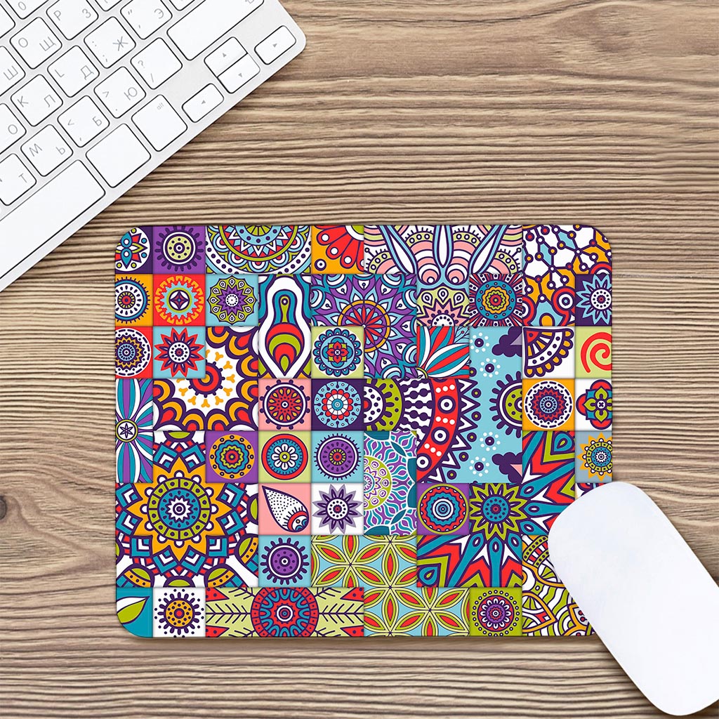 Mandala Tile Bohemian Pattern Print Mouse Pad