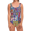 Mandala Tile Bohemian Pattern Print One Piece Swimsuit