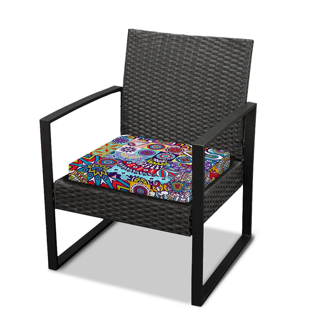 Mandala Tile Bohemian Pattern Print Outdoor Seat Cushion Cover