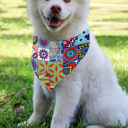 Mandala Tile Bohemian Pattern Print Over The Collar Dog Bandana
