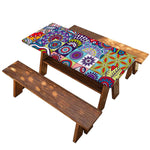 Mandala Tile Bohemian Pattern Print Picnic Table Cover
