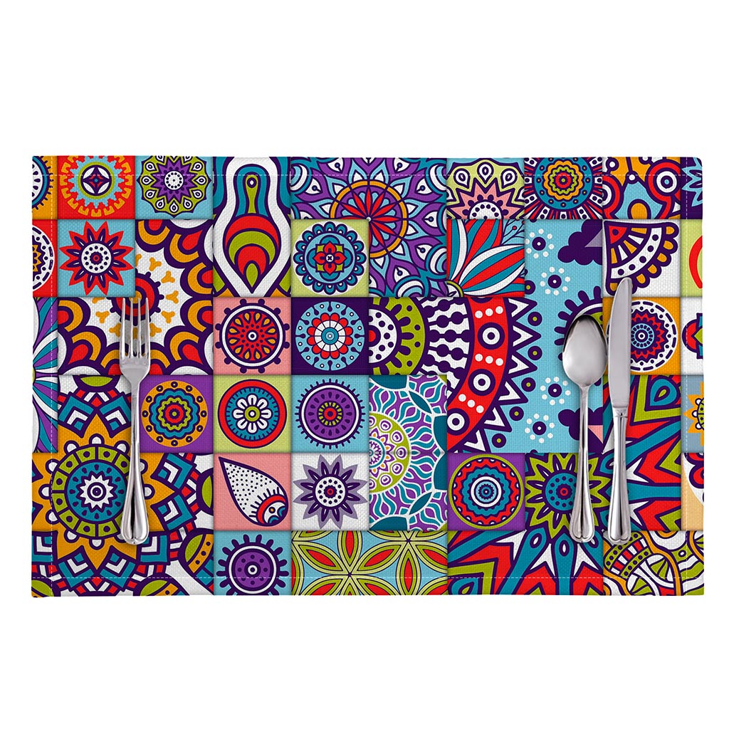 Mandala Tile Bohemian Pattern Print Placemat