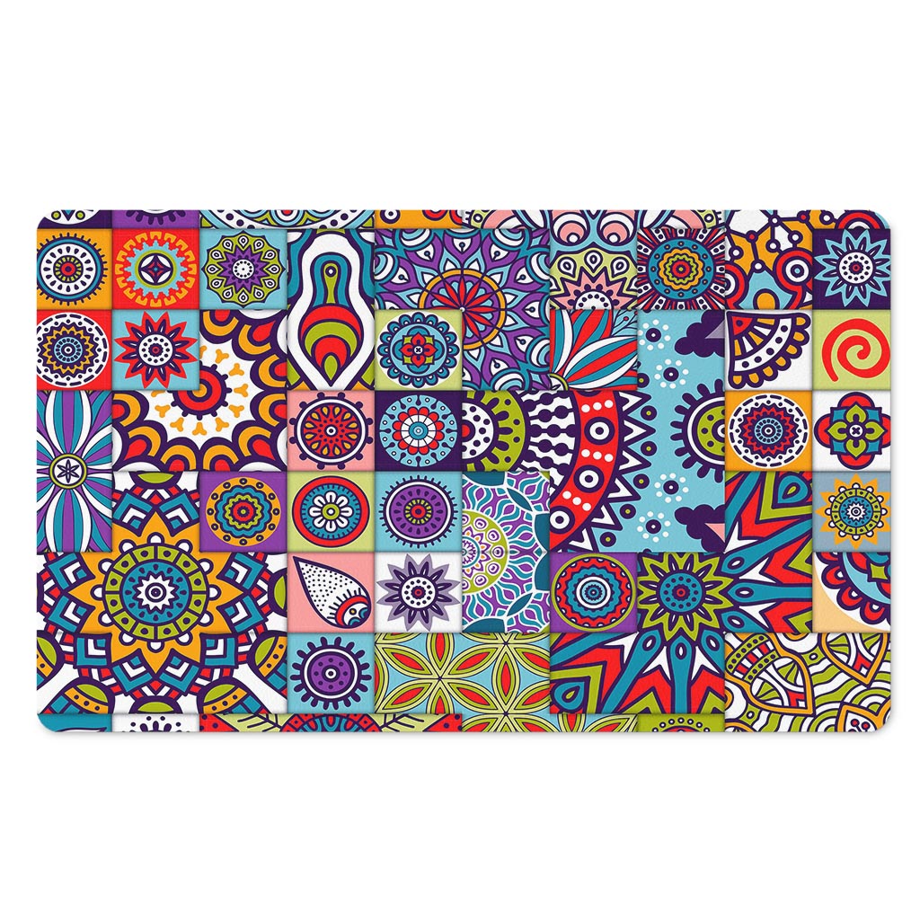 Mandala Tile Bohemian Pattern Print Polyester Doormat