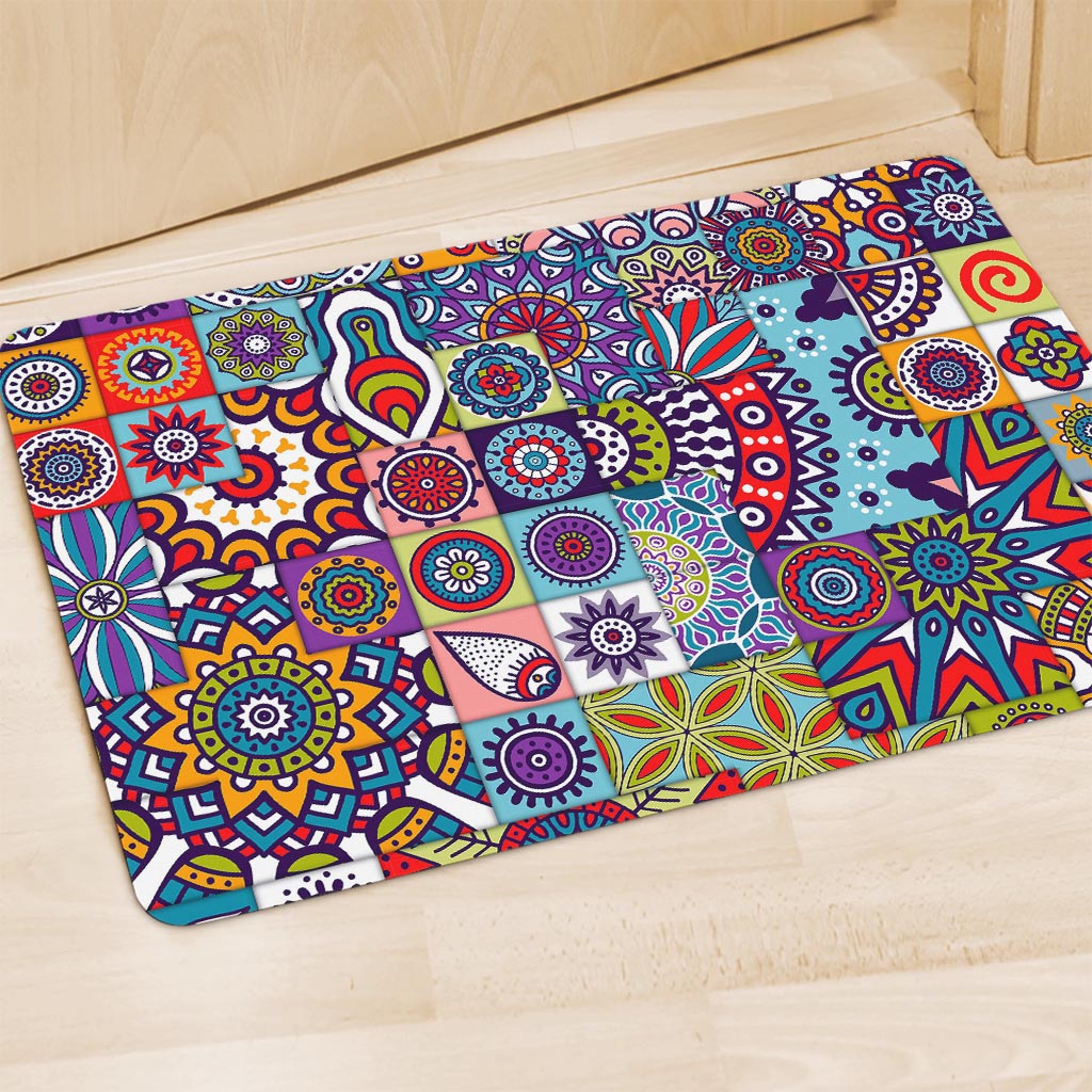 Mandala Tile Bohemian Pattern Print Polyester Doormat