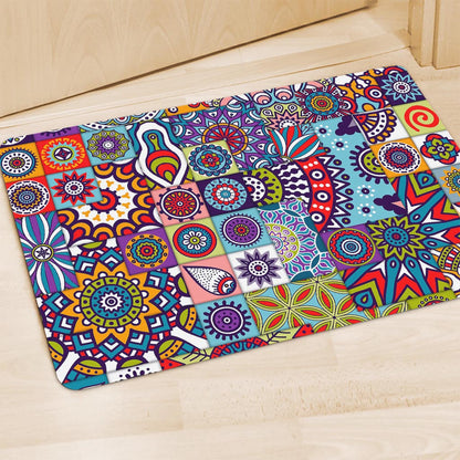 Mandala Tile Bohemian Pattern Print Polyester Doormat