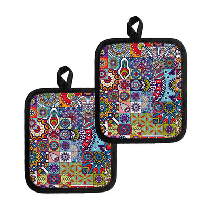Mandala Tile Bohemian Pattern Print Pot Holders
