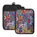 Mandala Tile Bohemian Pattern Print Pot Holders With Pocket
