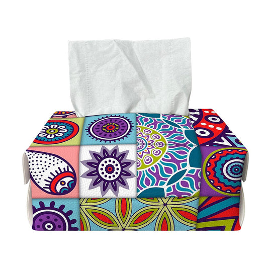 Mandala Tile Bohemian Pattern Print Rectangle Tissue Box Cover