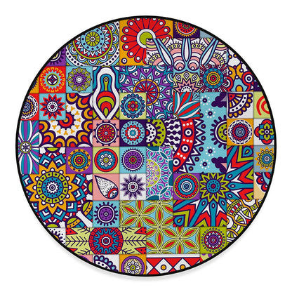 Mandala Tile Bohemian Pattern Print Round Floor Mat