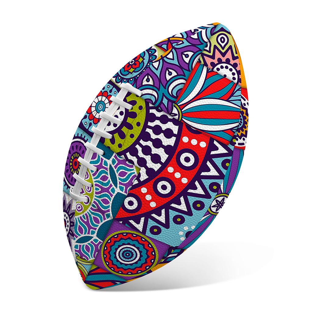 Mandala Tile Bohemian Pattern Print Rugby Ball