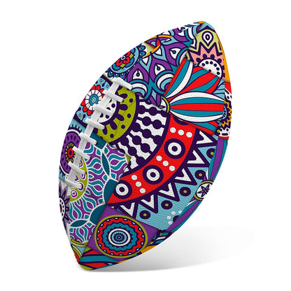 Mandala Tile Bohemian Pattern Print Rugby Ball