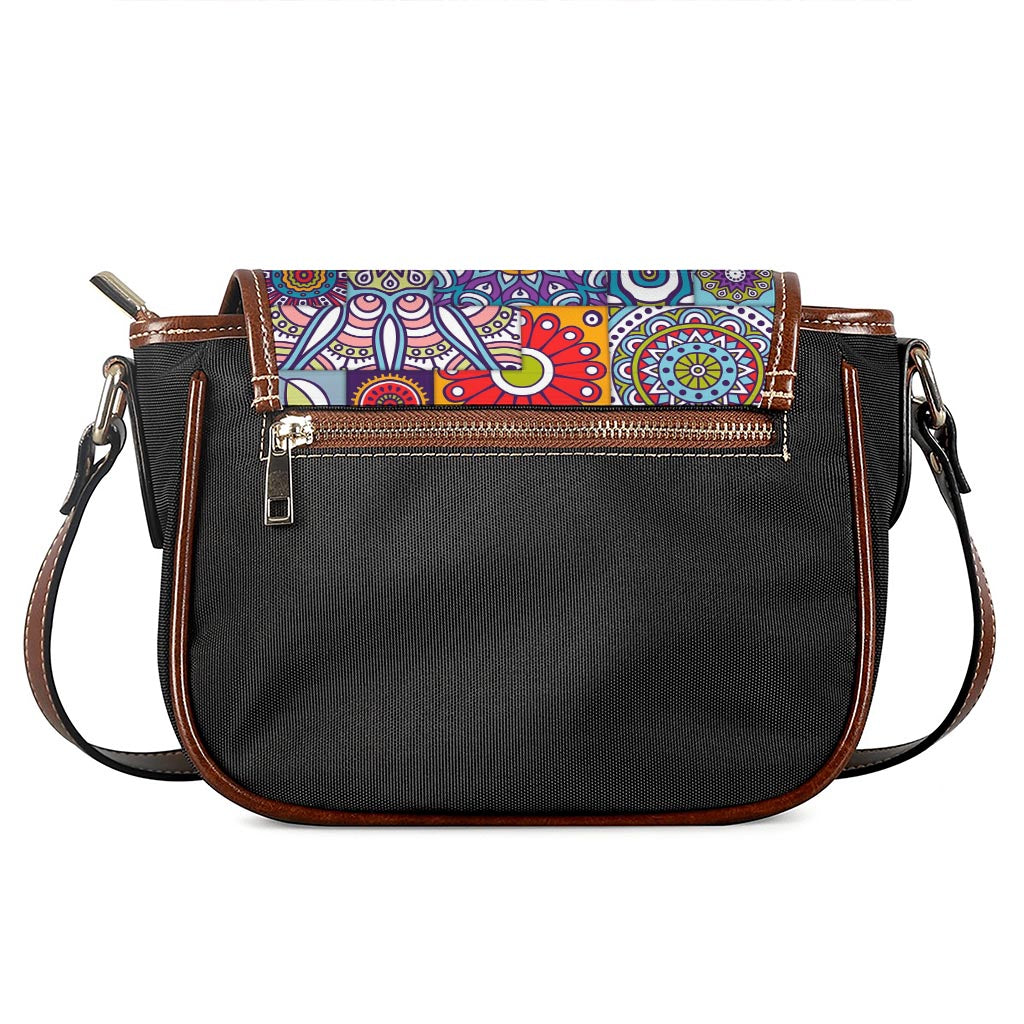 Mandala Tile Bohemian Pattern Print Saddle Bag
