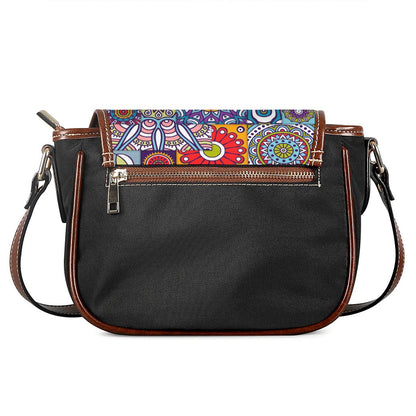 Mandala Tile Bohemian Pattern Print Saddle Bag