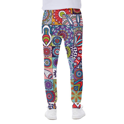 Mandala Tile Bohemian Pattern Print Scuba Joggers