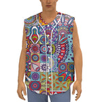 Mandala Tile Bohemian Pattern Print Sleeveless Baseball Jersey