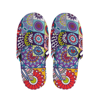 Mandala Tile Bohemian Pattern Print Slippers