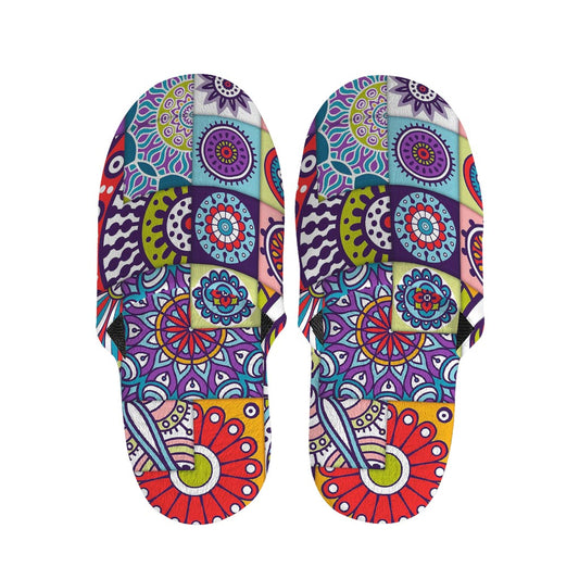 Mandala Tile Bohemian Pattern Print Slippers