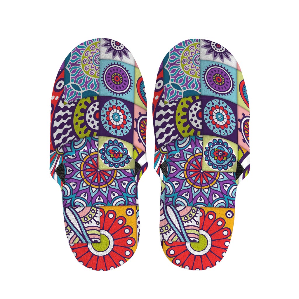 Mandala Tile Bohemian Pattern Print Slippers
