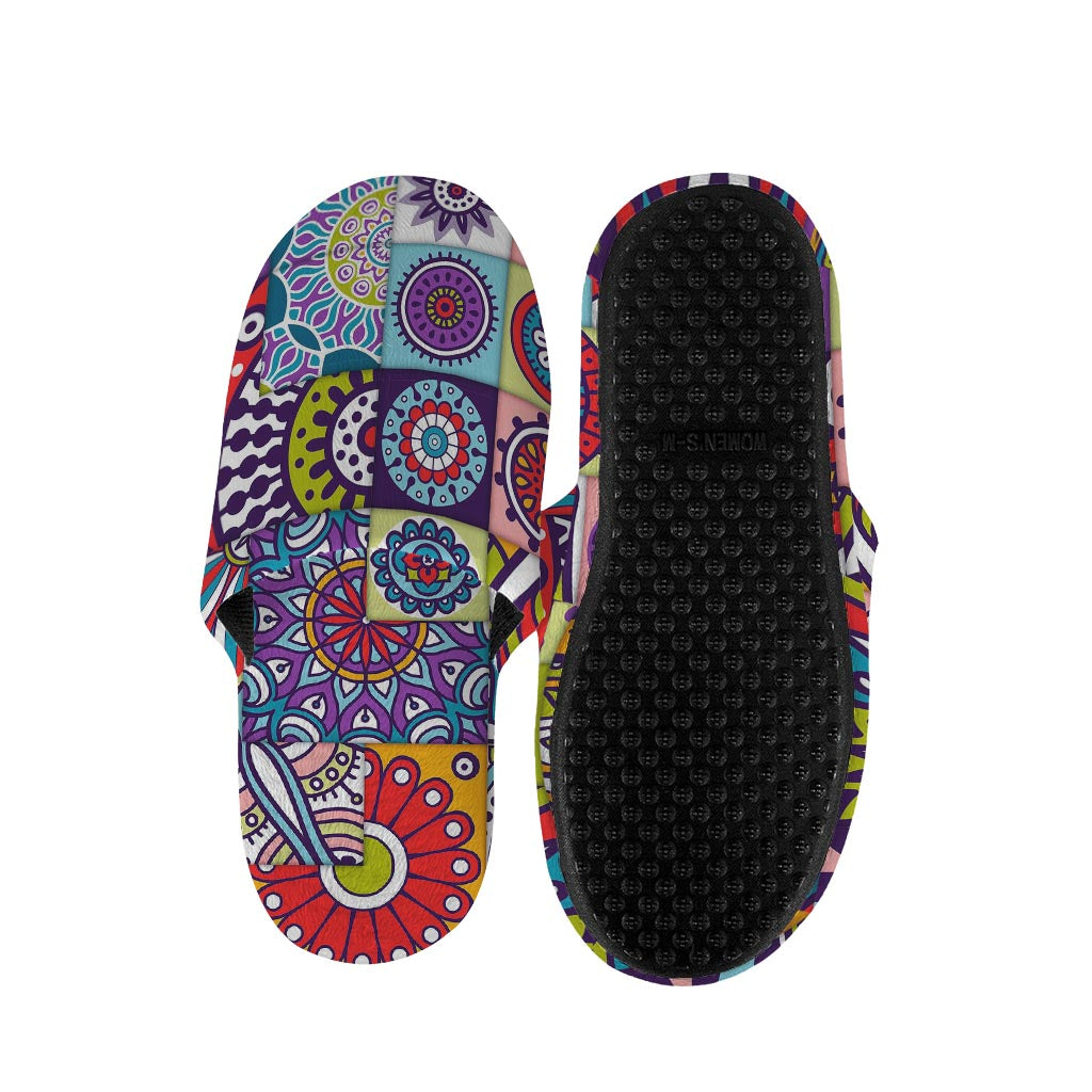 Mandala Tile Bohemian Pattern Print Slippers